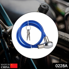 0228A Multipurpose Cable Lock for Bike, Luggage, Steel Keylock, Anti-Theft 