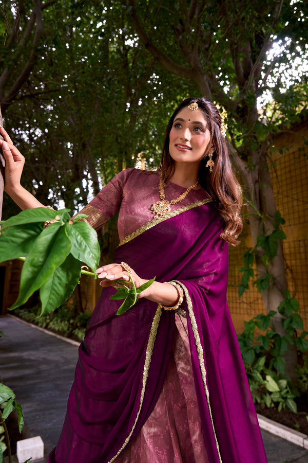 PNK Dupion Silk Lehenga For Women