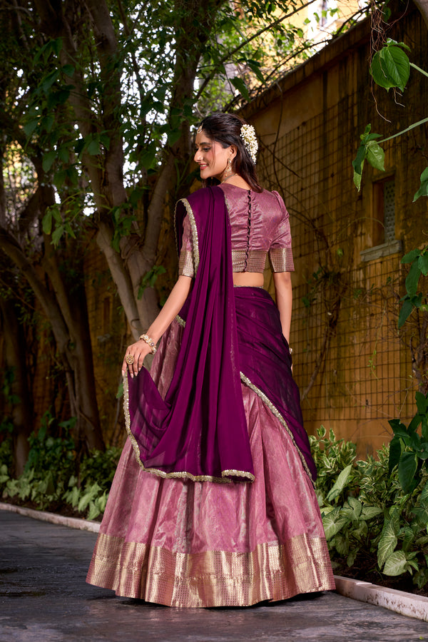 PNK Dupion Silk Lehenga For Women