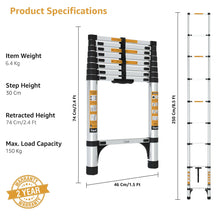 9 Steps Single Side Compact & Foldable Telescopic Ladder