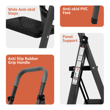 Carbon-Series 4-Step Folding Ladder for Home & Office with Wide Anti-Skid Steps