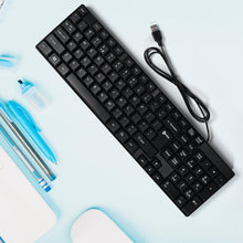 7328 Wired USB 102 Keys, Ergonomic Portable Typewriter Keyboard for Home Office, Plug and Play 