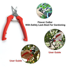 Heavy Duty Stainless Steel Cutter, Non‑slip Trimming Scissors Durable Not Easy To Wear for Gardening Pruning Of Fruit Trees Flowers and Plants (With Plastic Packing)