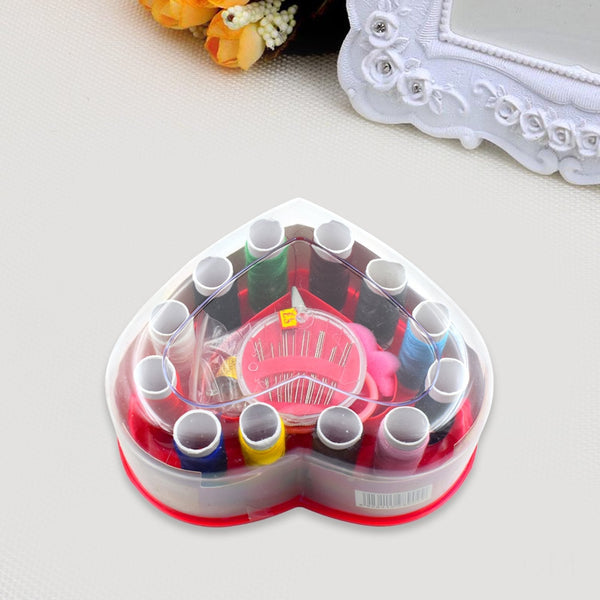 6045 Heart-Shaped Sewing Box Multi-Functional Convenient Sewing Tools 