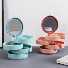 4 Layers Jewellery Box, 360 Degree Rotating Jewelry Box, Jewelry and Earring Organizer Box with Mirror, Accessory Storage Box, Travel Decor Portable Jewelry Case Ornaments Storage Box Necklace Jewelry Organizer Jewelry Organizer Box
