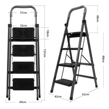 Carbon-Series 4-Step Folding Ladder for Home & Office with Wide Anti-Skid Steps