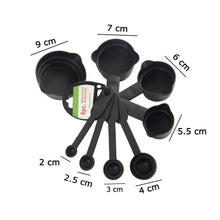 106 Plastic Measuring Cups and Spoons (8 Pcs, Black) Raj Sales and service