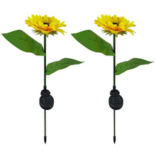 2 Pc Outdoor Solar Sunflower Lights Intelligent Light Control Waterproof Garden Landscape Stake Light