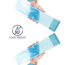 Large Capacity Plastic Water Bottle | Set of 6 | Office Bottle | Gym Bottle | Home | Kitchen | Leakproof and BPA Free Drinks Bottle | Square Water Drink Juice Bottle Wide-Mouth BPA Free Leak-Free Lightweight (6 Pcs Set)