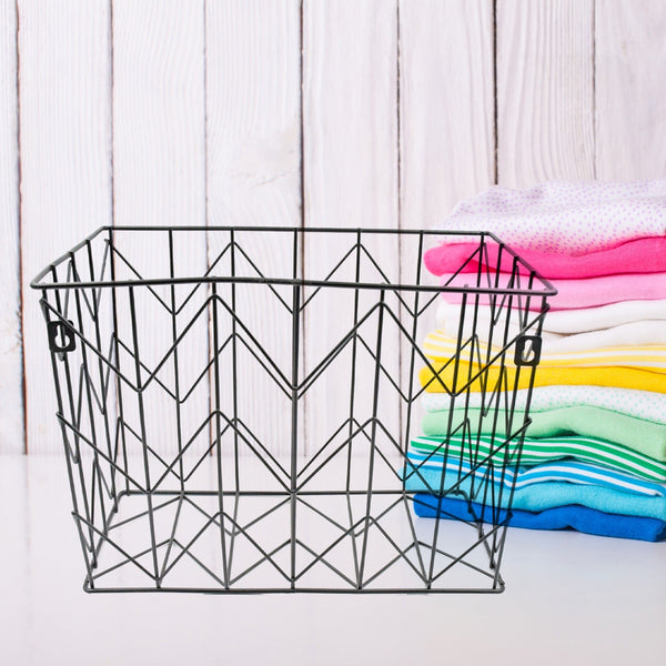 Multiourpose Metal Basket Organiser, for Office, Home or Bathroom, Organization Basket, Antique Black, Beautiful modern and stylish metal basket (1 Pc )