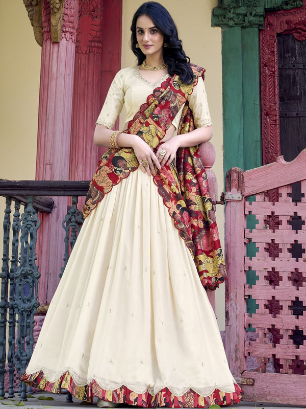 WT Vichitra Silk Lehenga For Women