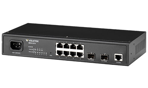 MEN 5210 8 port 10/100 + 1 port 100-FX + 1 slot Gigabit Multi-rate SFP Managed Access Switch