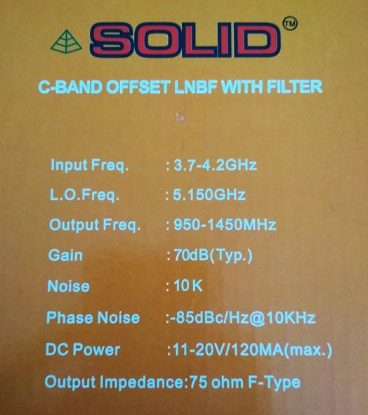 C Band Offset LNB LNBF with filter Free to Air