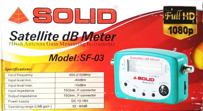 Solid S2 SF-03 Digital Satellite dB Meter Full HD 1080p