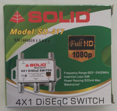 Solid DiSEqC Switch 4 in 1 Full HD Satellite LNB Multi-Switch