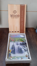 Decorative Wooden Vertical Scenery with Hooks for Wall Hanging