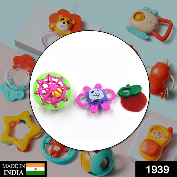 1939 AT39 3Pc Rattles Baby Toy and game for kids and babies for playing and enjoying purposes. 