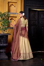 YLW Dupin Silk Lehenga For Women