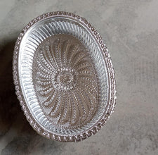 Multipurpose Royal Design Oval Silver Gift Tray