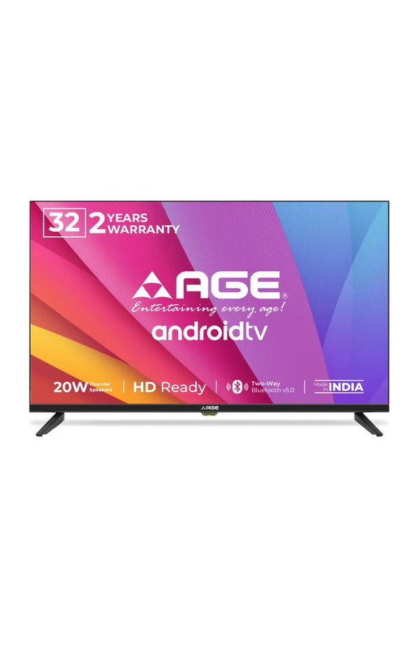 AGE 32"(80cm), AGE 32 SMTR S1, HD Ready, Smart Android TV with Bezel-Free Metal Back Cabinet
