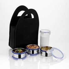 2201 Compact Stainless Steel Airtight Lunch Box Set - 4 pcs (3 Leakproof Containers and 1 Bottle) 