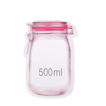 Reusable Airtight Seal Plastic Food Storage Mason Jar Zipper (500ml)