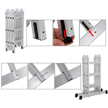 15 FT. Folding Ladder, 7-in-1 Multi Purpose Extension Aluminum Ladder 13.8 Kg, Steps: 16