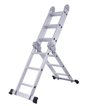 12 FT. Folding Ladder, 7-in-1 Multi Purpose Extension Aluminum Ladder w/Platform Plates 15.3 Kg