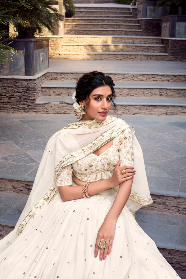 Off White Lehenga For Women