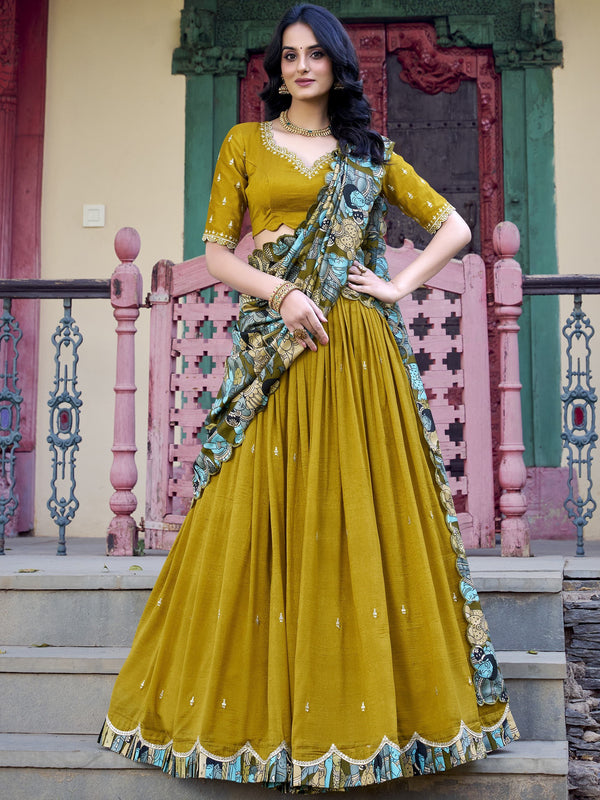 MST Vichitra Silk Lehenga For Women