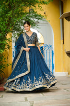7144 - Vichitra Silk Lehenga  For Women