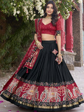 BLK Tussar Silk Patola Printed Lehenga For Women