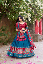 TEL Tussar Silk Patola Printed Lehenga For Women