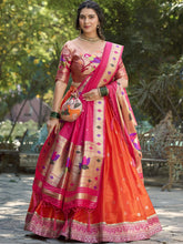 Orange Paithani Lehenga For Women