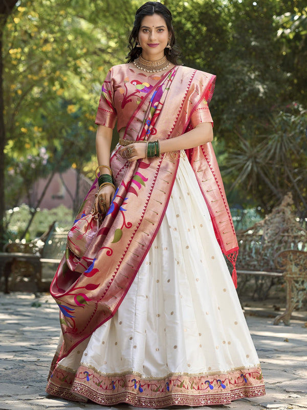 White Paithani Lehenga For Women