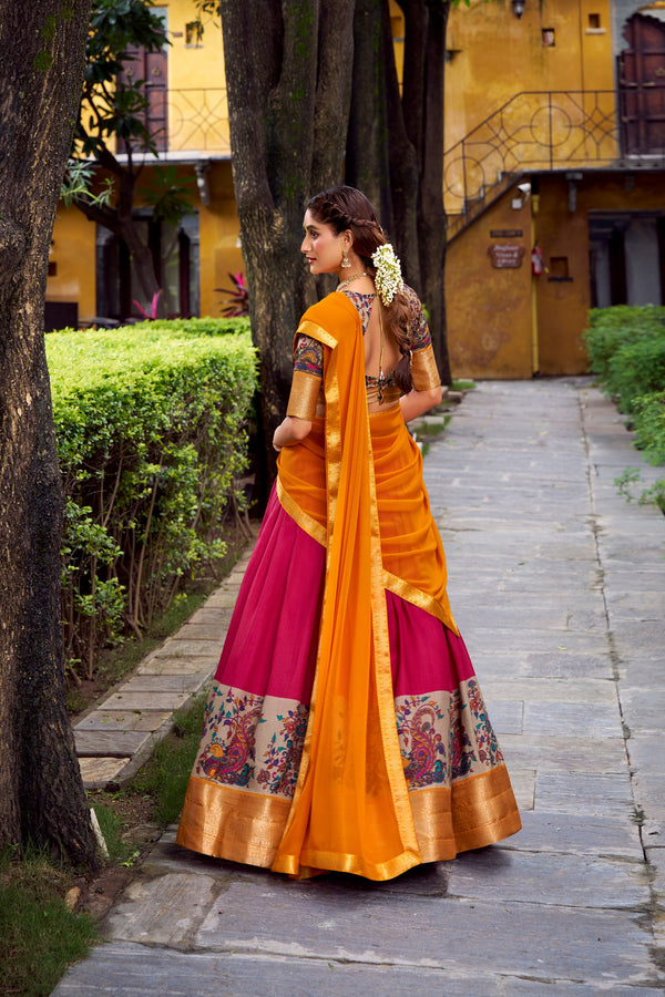 PNK Aastha Silk Printed Lehenga For Women