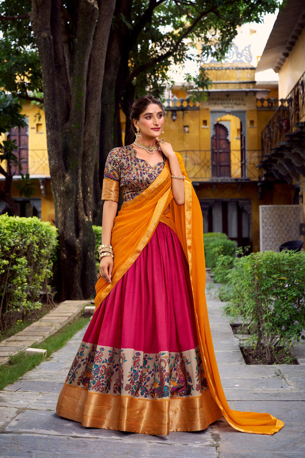 PNK Aastha Silk Printed Lehenga For Women