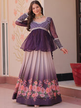 7137 Chiffon Floral Printed Lehenga For Women
