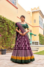 WIN Tussar Silk Floral Printed Lehenga For Women