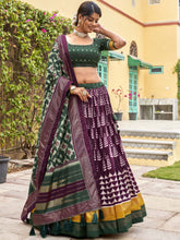 WIN Tussar Silk Floral Printed Lehenga For Women
