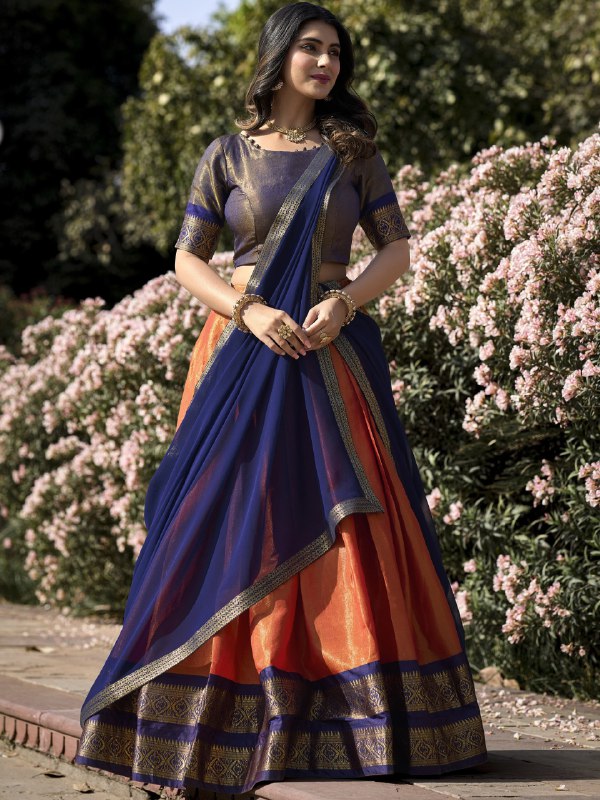 ONG Kanchipuram Lehenga For Women