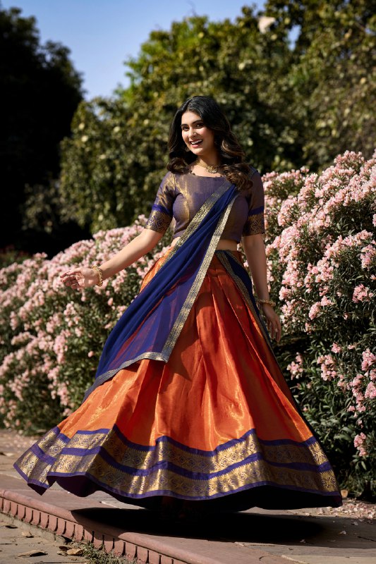 ONG Kanchipuram Lehenga For Women