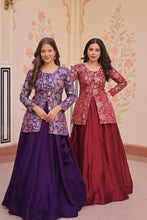 Purple / Maroon Pure Shimmer Lehenga For Women