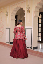 Purple / Maroon Pure Shimmer Lehenga For Women