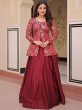Purple / Maroon Pure Shimmer Lehenga For Women