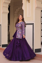 Purple / Maroon Pure Shimmer Lehenga For Women
