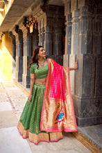 Organza Zari Weaving Lehenga With Paithani Dupatta  GRN