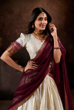 Poly Cotton Chex Lehenga For Women WHT