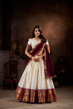 Poly Cotton Chex Lehenga For Women WHT