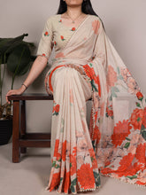 Weightless Marble Floral Printed Saree OWT